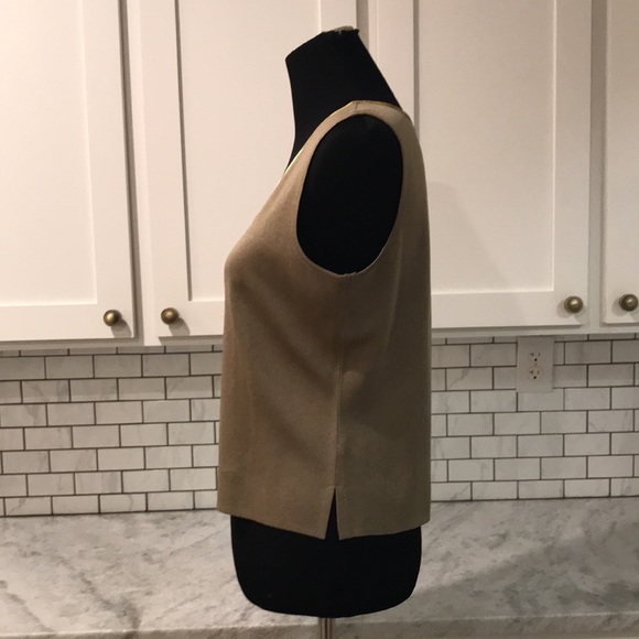 Ming Wang Top Womens Medium Olive Taupe V Neck Tank Luxe Luxury Money - Picture 3 of 9